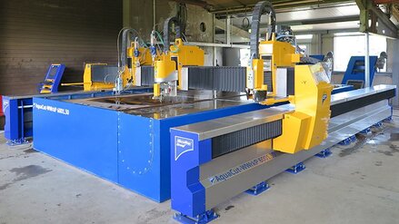 The new MicroStep waterjet cutting system at Maschinen- und Metallbau Striegel GmbH