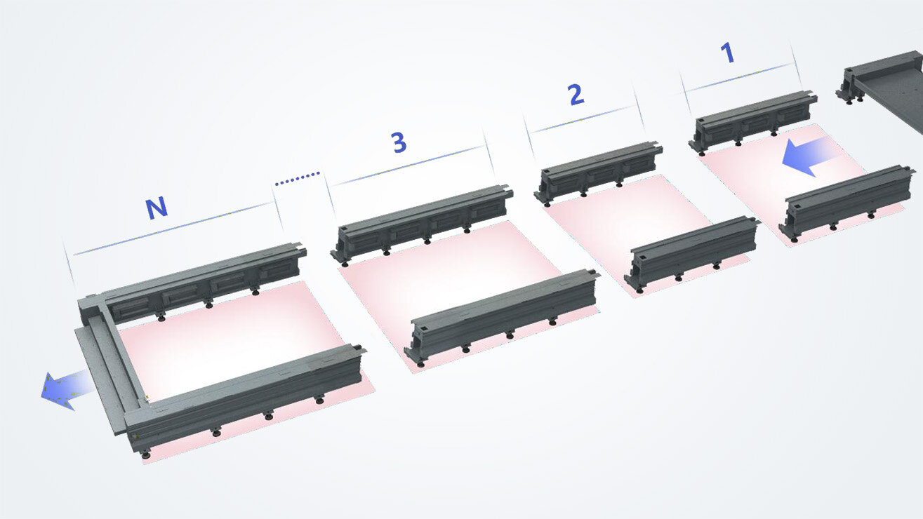 Modularer und  hochbelastbarer Schneidtisch