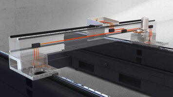 Stahltraverse mit intelligentem Schmiersystem