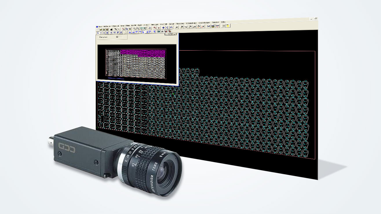 Kombinierbar mit CCD-Scansystem zum Einlesen von Schablonen