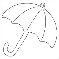 Schneidvorlage für einen Regenschirm für den Herbst